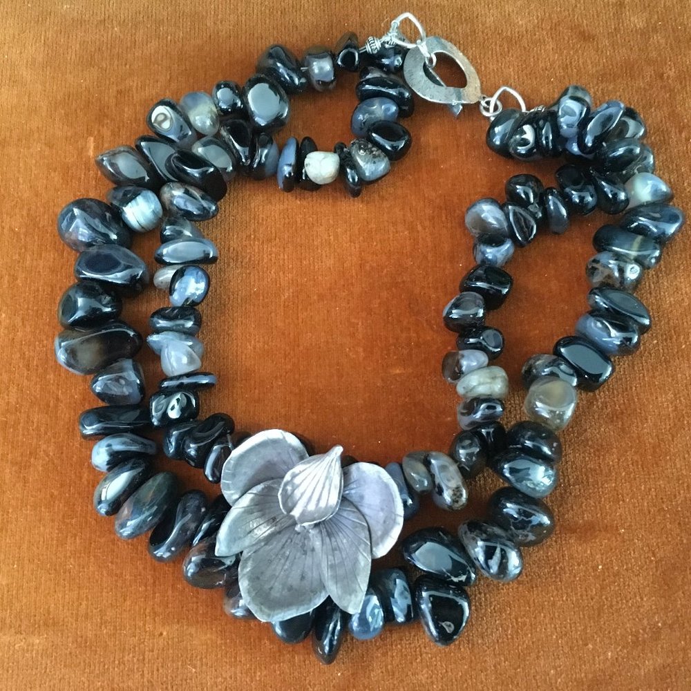 Two Strand Artisan Made Agate Necklace